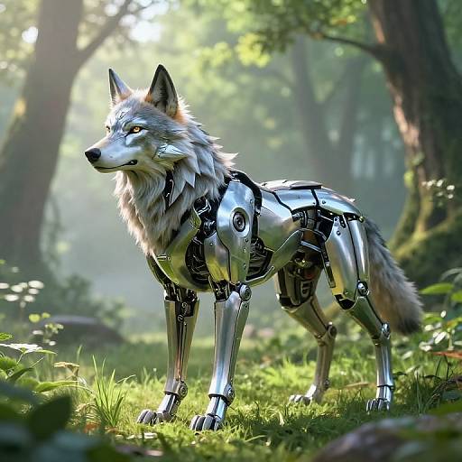 MetalGarurumon in Serene Dawn Glade