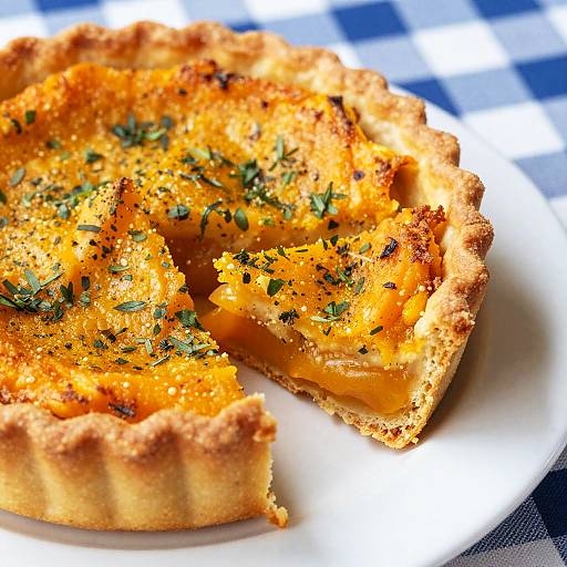 Close-Up of Savory Herb Tart