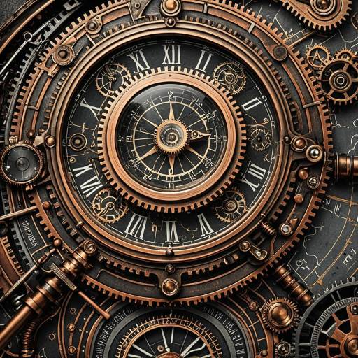 Steampunk Treasure Map with Intricate Designs