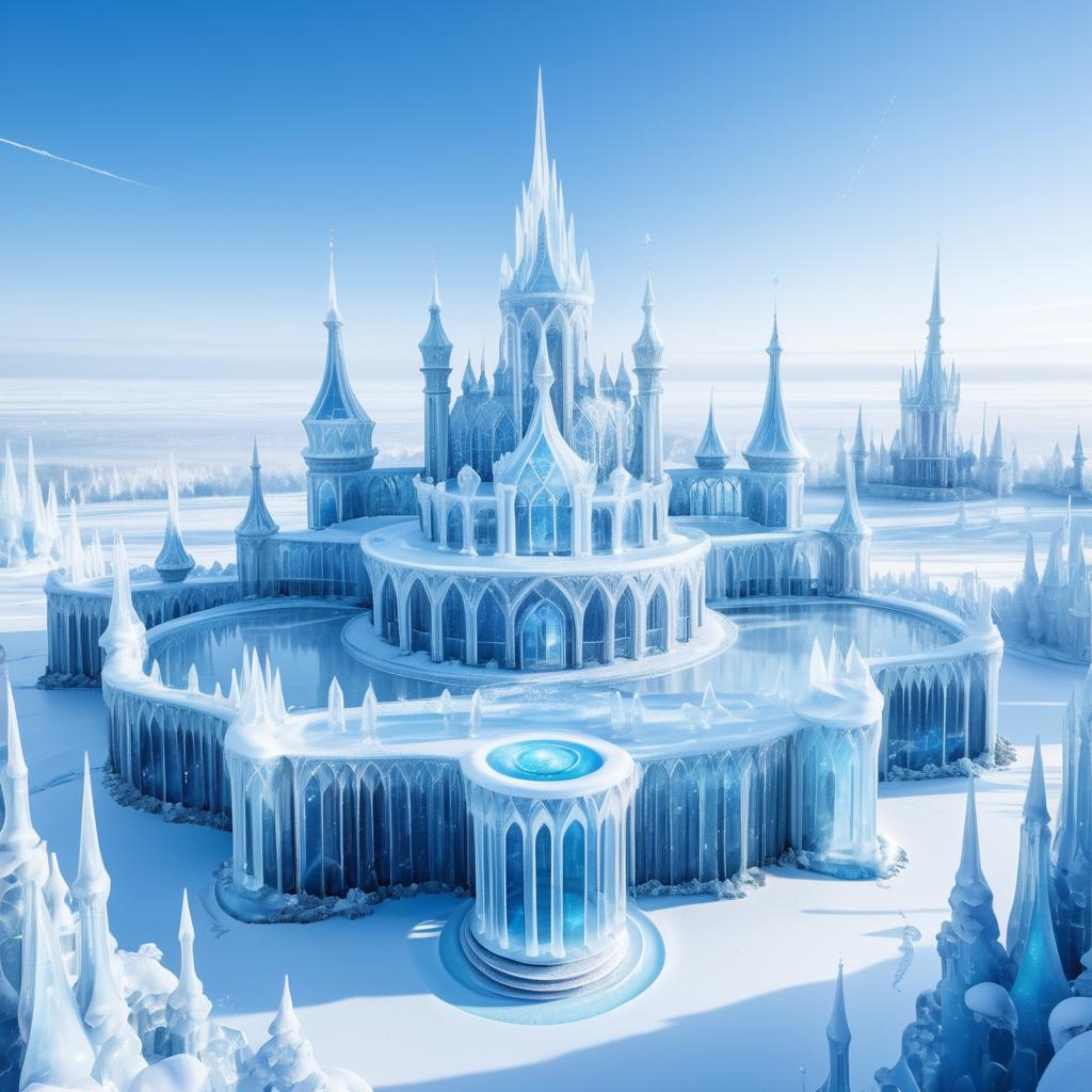 Majestic Crystal Palace in Snowy Tundra