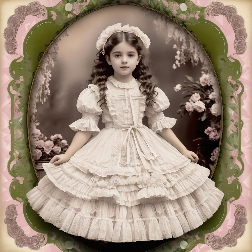 Victorian Girl in Floral Cabinet Card