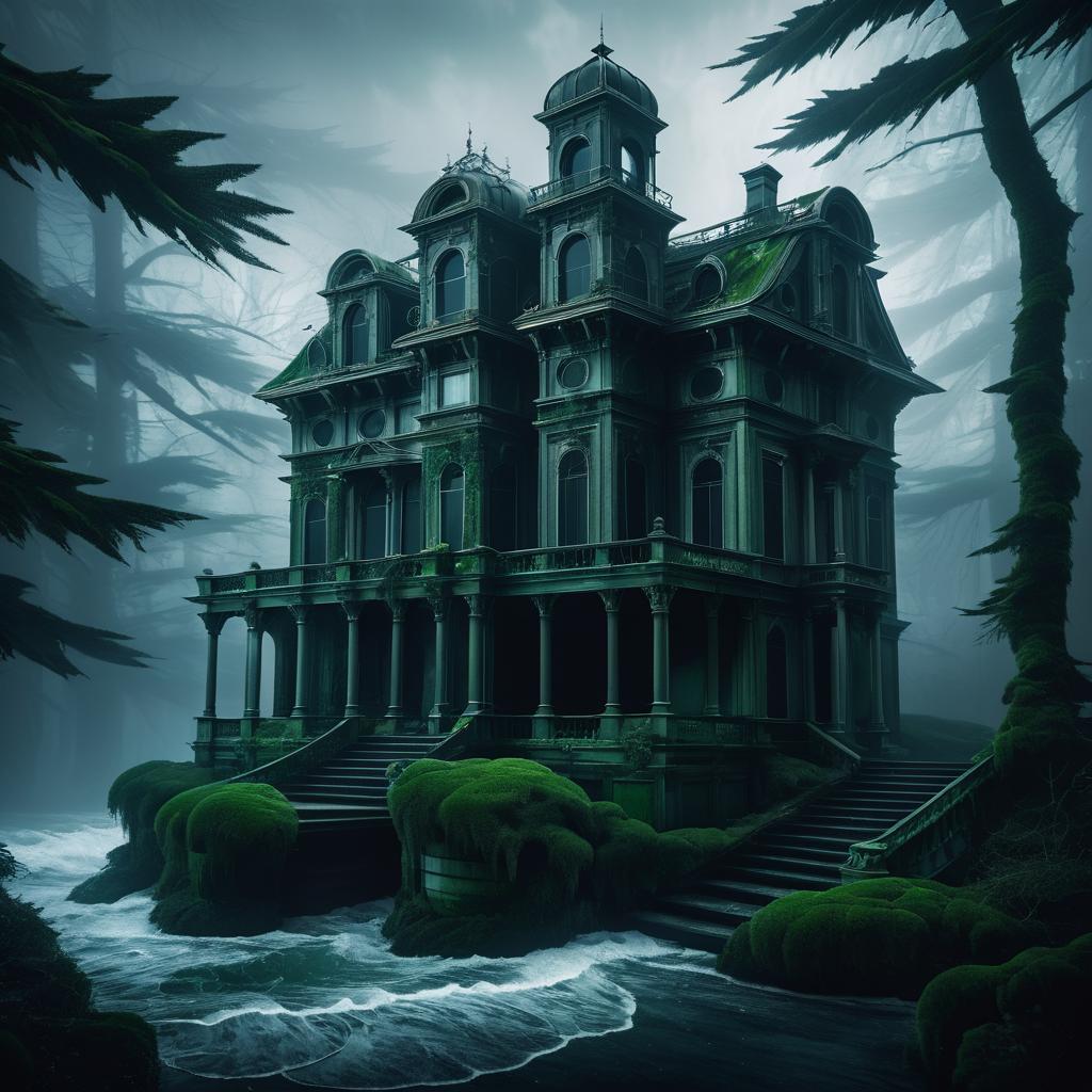 Haunting Abandoned Mansion in Enigmatic Forest