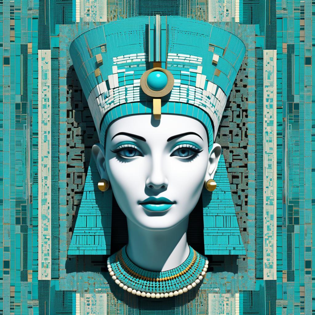 Pixelated Nefertiti: Art in Negative Space