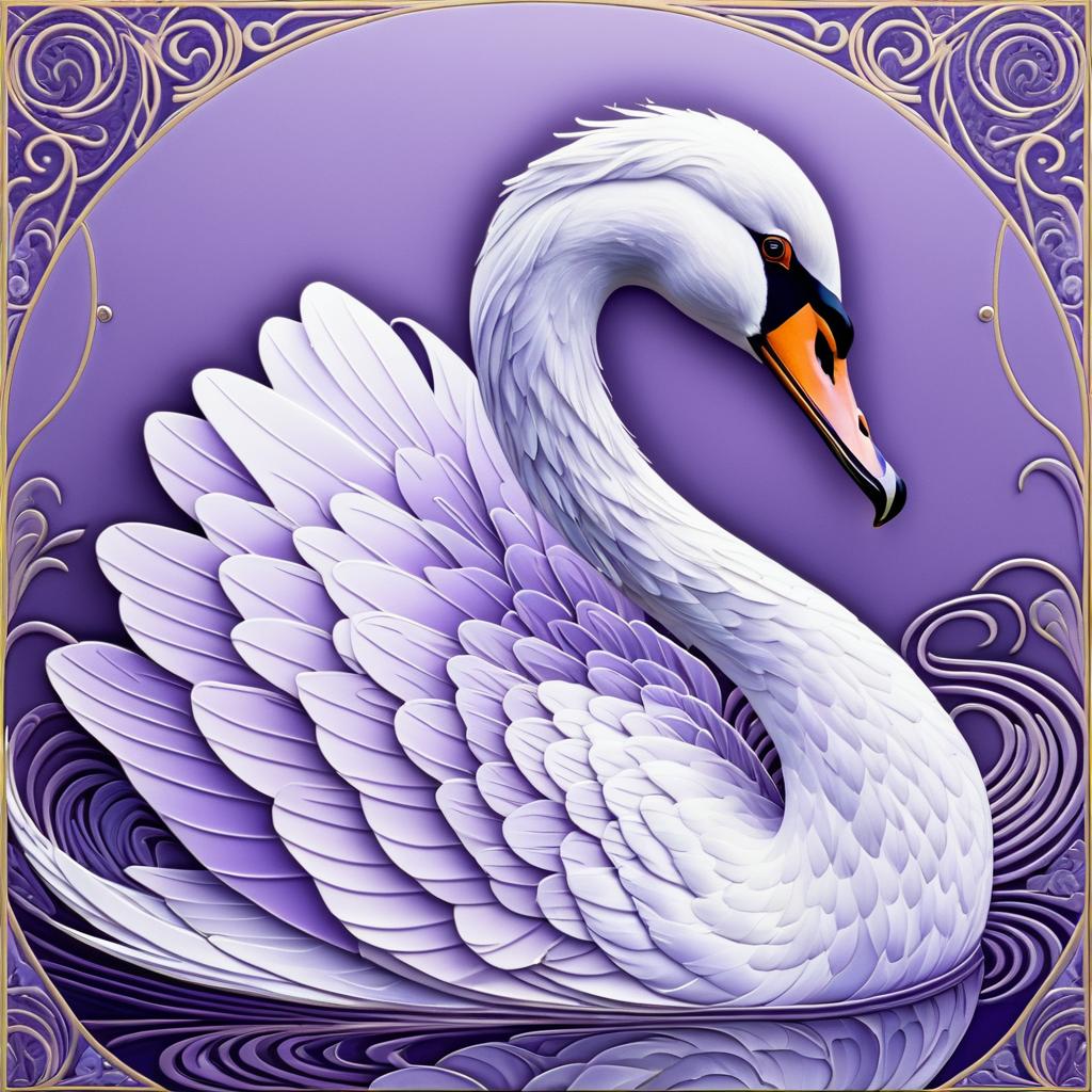 Elegant Swan Portrait in Lavender Tones