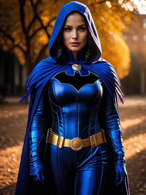 Realistic Woman Cosplaying as Raven