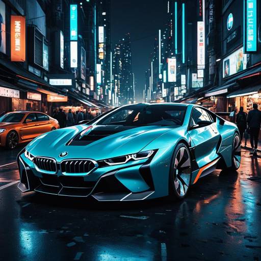 Futuristic BMW Electric Sports Car at Night