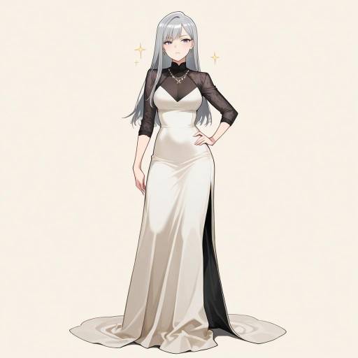 Sophisticated Woman in Elegant Dress Sophisticated Woman in Elegant Dress