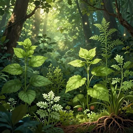 Mystical Botanical Forest Clearing