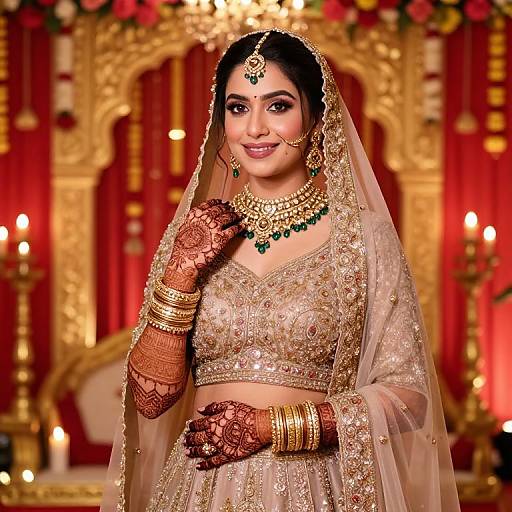 Elegant South Asian Bride in Mehndi Attire