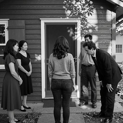 Intriguing Black and White Family Portrait