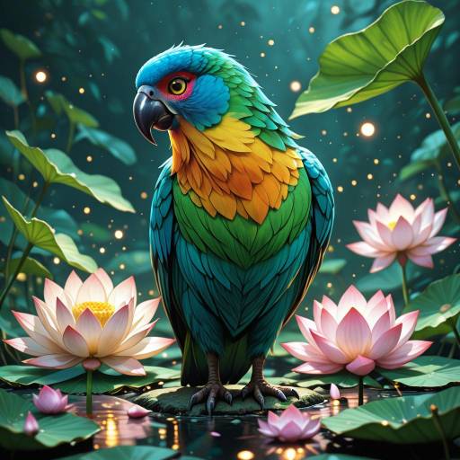 Vibrant Parrot Soaring Through Lush Jungle