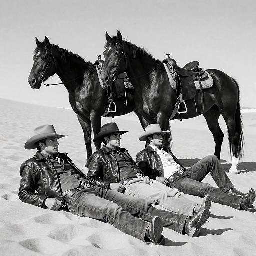 Determined Cowboys in the Desert