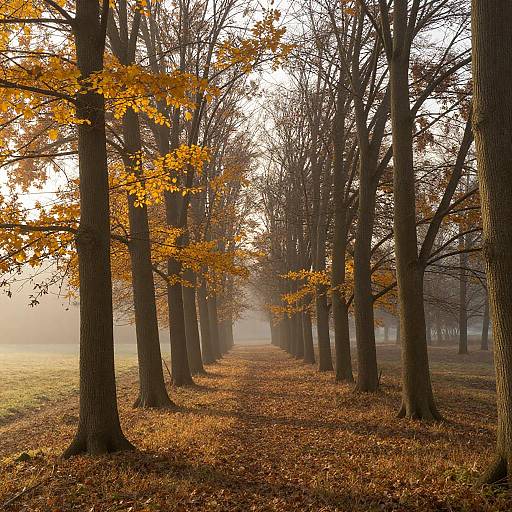 Ethereal Autumn Forest in Golden Light