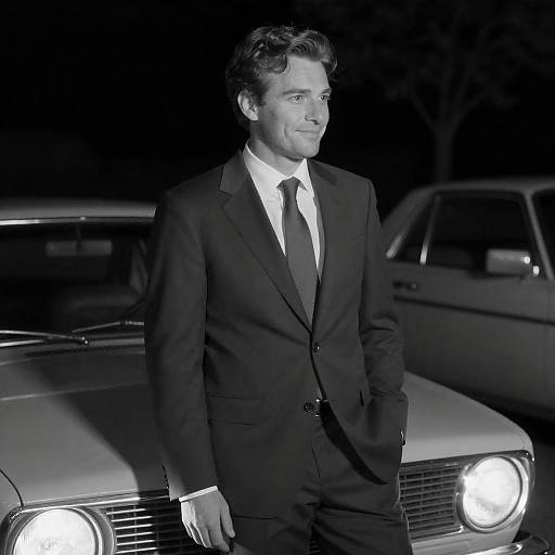 Vintage Nighttime Photo of a Man