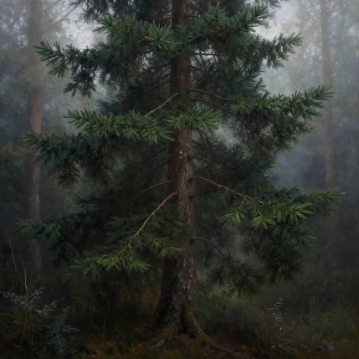 Mystical Spruce Tree in Enchanted Forest