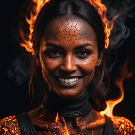 Surreal Portrait of a Fiery Woman