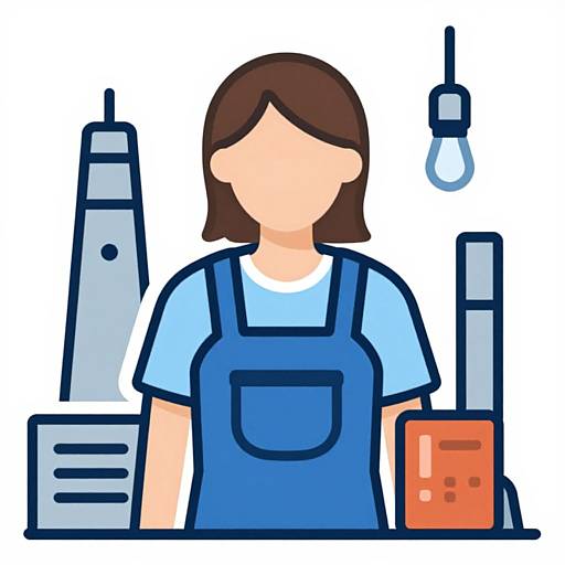 Factory Woman Worker Icon Design