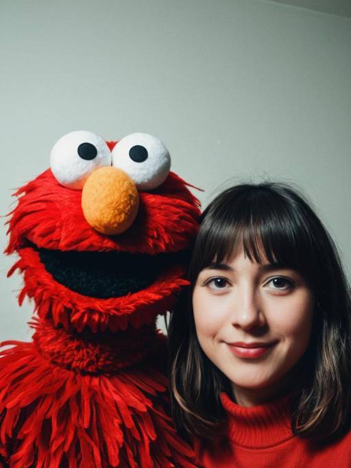 Playful Elmo Costume Face Swap Fun