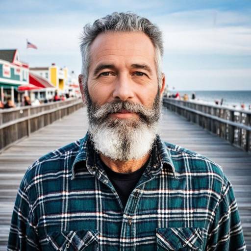 Smiling Elderly Man on Boardwalk