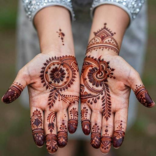 Intricate Henna Designs on Palms