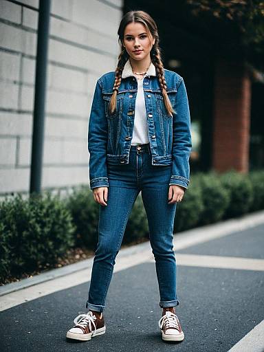 Casual Denim Outfit with Braid