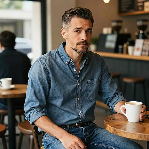 Middle-Aged Man with Deep Side Part