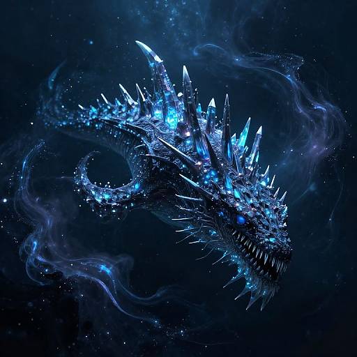 Bioluminescent Leviathan with Crystalline Spikes