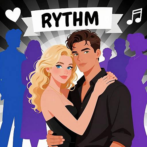 Vibrant Retro Illustration of a Couple