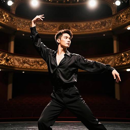 Male Dancer with Disconnected Cut Hairstyle