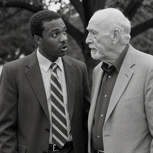 Elder and Young Man: Intense Conversation