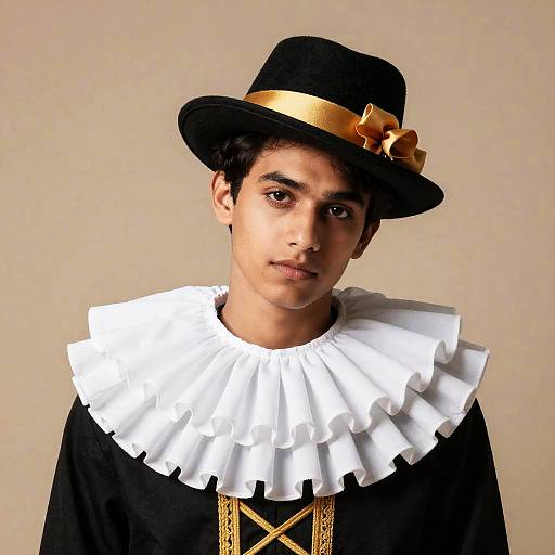 Fancy Dress Costume with Ruffled Collar