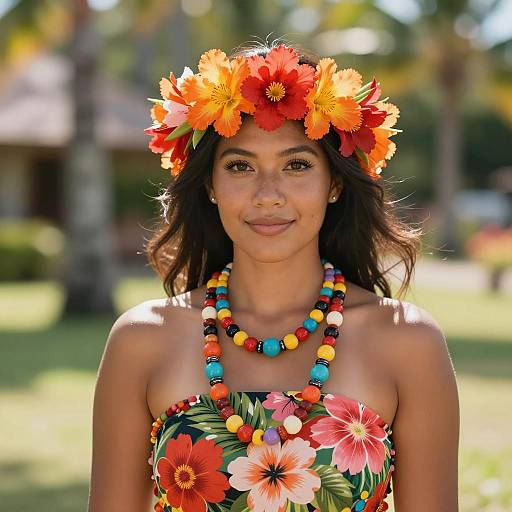 Vibrant Hawaiian Costume Photography