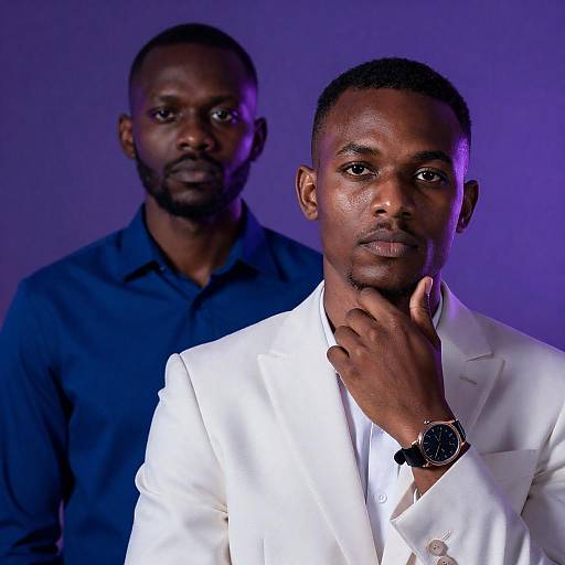 Dramatic Portrait of Two Confident Men