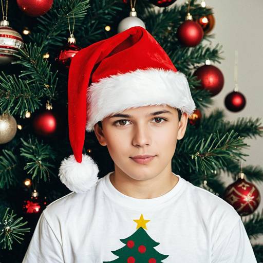 Festive Man in Santa Hat Portrait