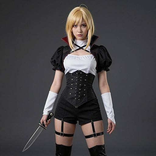 Female Morty Costume with Knife