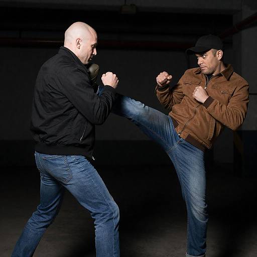 Intense Confrontation in Industrial Setting