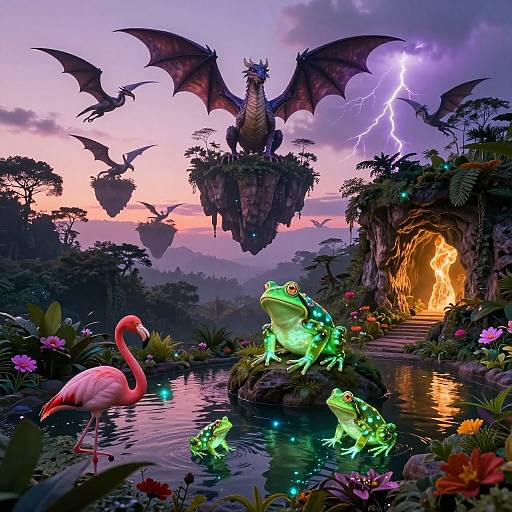 Magical Floating Islands at Sunrise