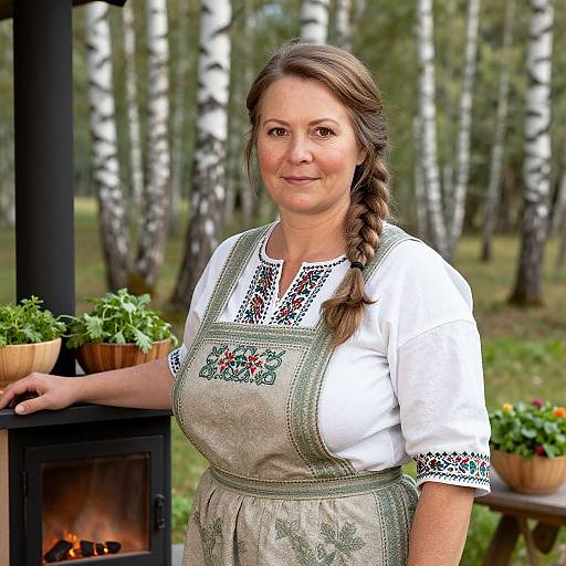 Photorealistic Finnish Folk Woman Portrait