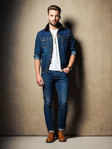 Modern Full-Body Jeans Fashion Photo