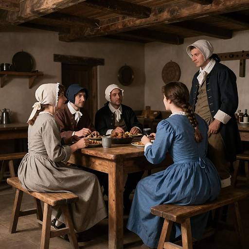 18th-Century Rustic Tavern Gathering