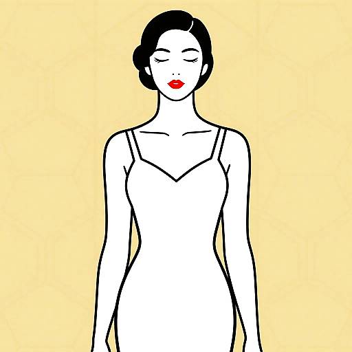 Minimalist Art Deco Woman Portrait