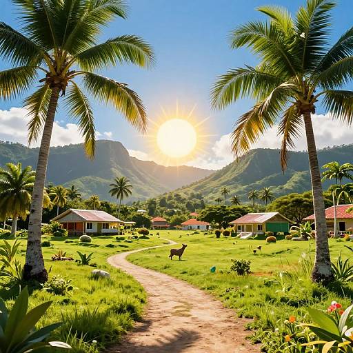 Heart-Shaped Jamaican Landscape Scene