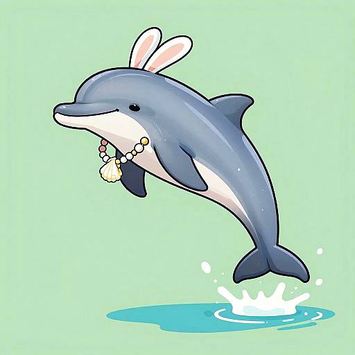 Anthropomorphic Dolphin Leaping Gracefully