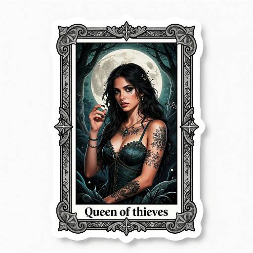 Queen of Thieves Tarot Sticker Design