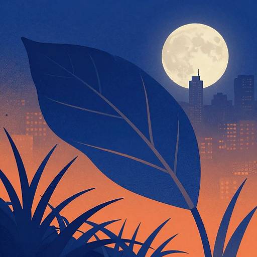 Low-Angle Indigo Grass Silhouette