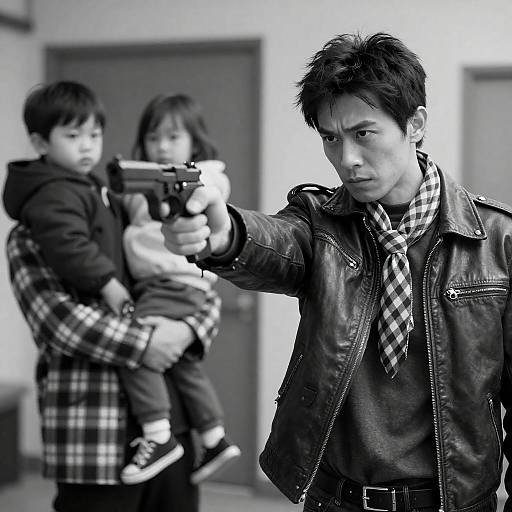 Intense Black-and-White Photo with Dramatic Contrast