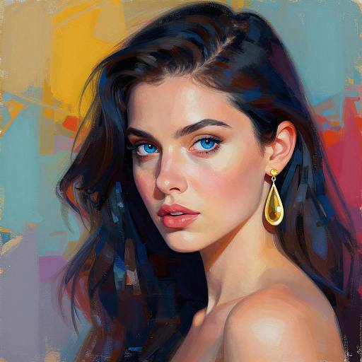 Vibrant Portrait with Abstract Background