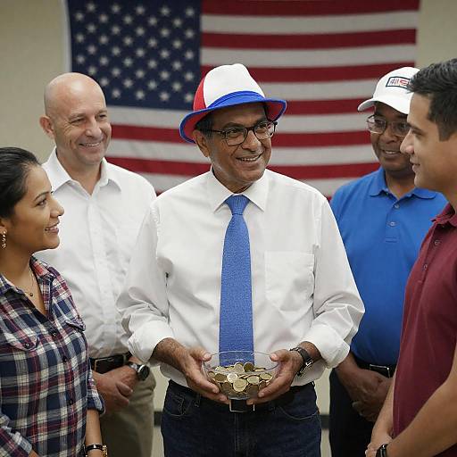 Casual Gathering with American Flag Theme