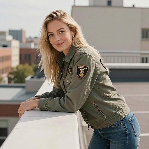 Urban Blonde Woman on Rooftop
