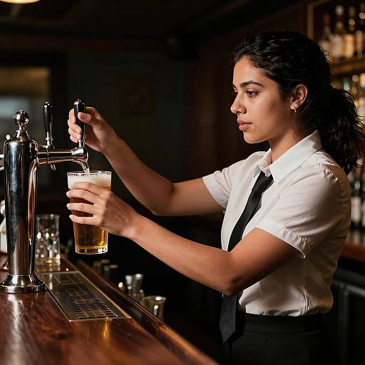 Photorealistic Bartender in Dark Bar